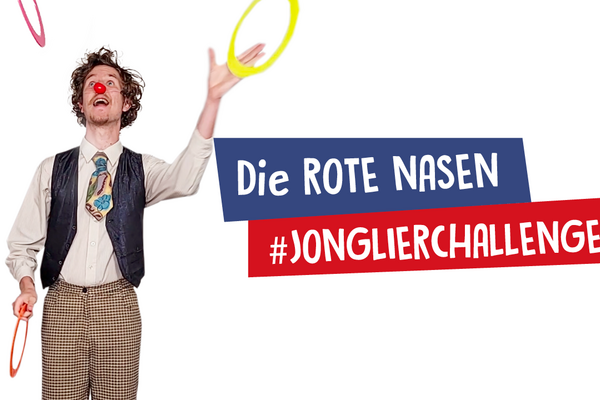 ROTE NASEN Jonglierchallenge mit Clown Jonathan Flop